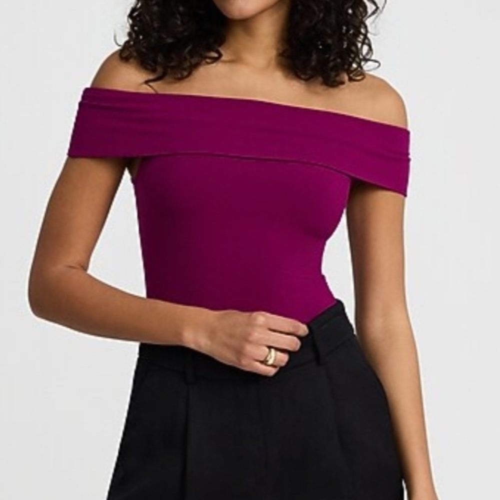 Elegant Off-Shoulder Magenta Top